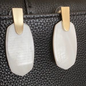 Kendra Scott ivory pearl Aragon earrings gold